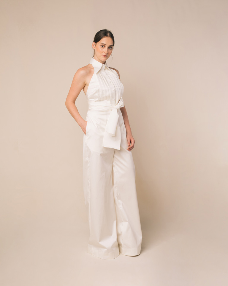 Anastasia | Women’s Wrap Collar Belted Wide-Leg Jumpsuit
