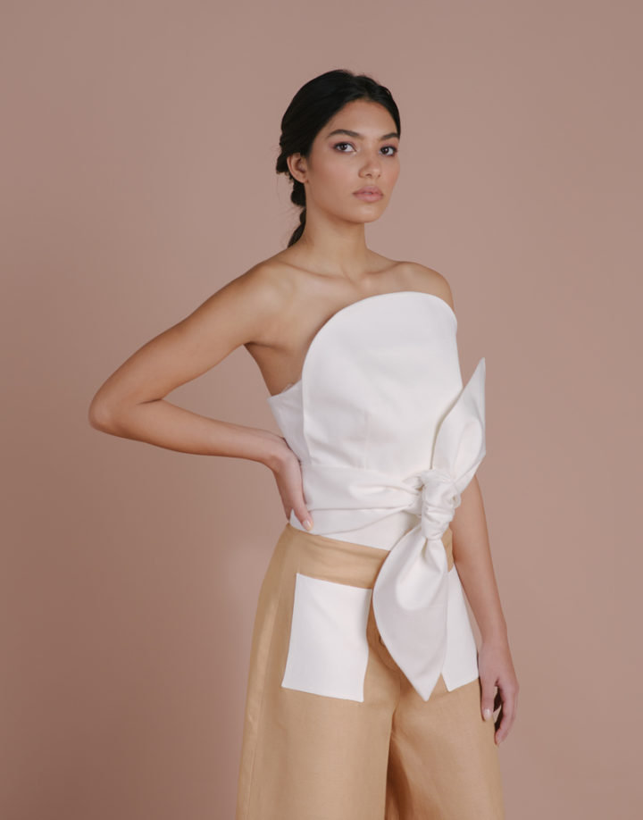 WRAPPED FLOWER CROPPED TOP